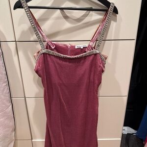 Reformation Pia Velvet Dress Pink - Size 2